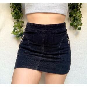 Charlotte Russe Black Ribbed High Waisted Mini Skirt Women’s size XS